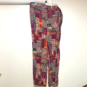 Islander palazzo pants with drawstring and pockets, comfy, XL, some wear